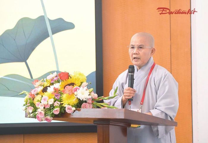 TS. Thích Như Nguyệt – Giám đốc Trung tâm Nghiên cứu Nữ giới Phật giáo phát biểu.