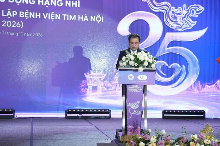 Đồng chí Trần Đức Thắng, Ủy viên Bộ Chính trị, Bí thư Thành ủy, Trưởng đoàn Đại biểu Quốc hội thành phố Hà Nội phát biểu tại buổi lễ.