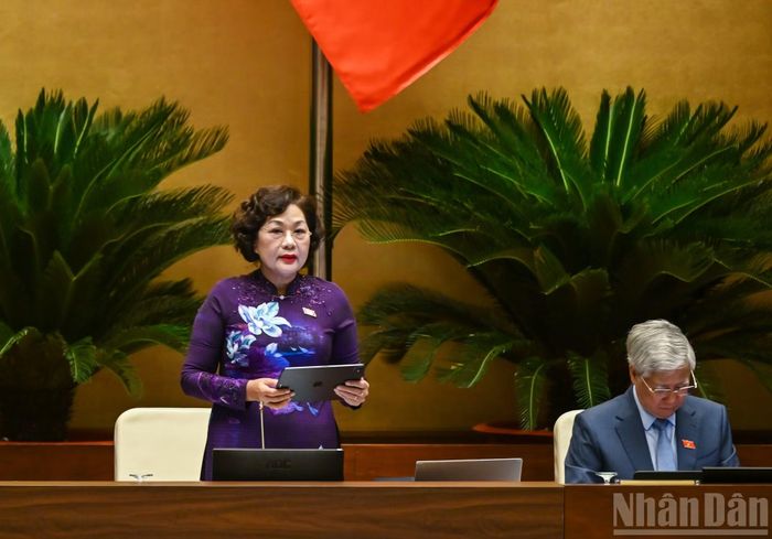 Phó Chủ tịch Quốc hội Nguyễn Thị Hồng phát biểu kết luận nội dung thảo luận.