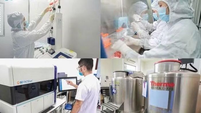 Hệ thống phân tách tế bào ngoài cơ thể theo công nghệ từ tính và hệ thống lưu trữ, xử lý tế bào gốc hiện đại tại Trung tâm Y học tái tạo và Trị liệu tế bào.