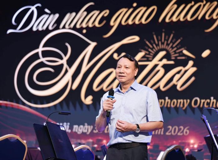 Phó Giáo sư, Tiến sĩ Nguyễn Đức Sơn, Hiệu trưởng Trường đại học Sư phạm Hà Nội phát biểu. (Ảnh: THANH TÙNG)