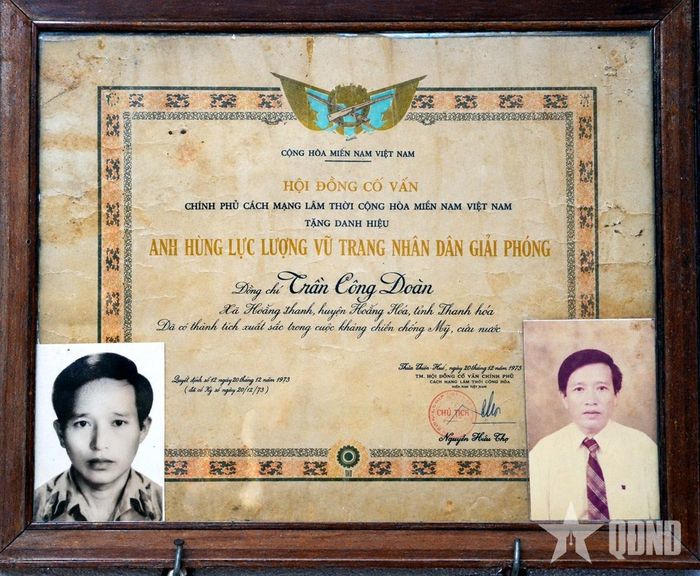 Ngày 20-12-1973, Trần Công Đoàn được Chính phủ Cách mạng lâm thời Cộng hòa miền Nam Việt Nam tặng danh hiệu Anh hùng LLVT nhân dân giải phóng. 