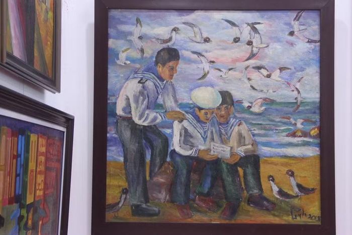 "Thư nhà" - một trong 43 tác phẩm của họa sĩ Quang Lĩnh.