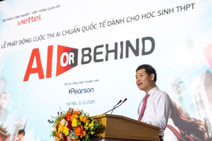 Ông Võ Thanh Hải, Trưởng Ban Thương hiệu và Truyền thông, Tập đoàn Viettel phát biểu tại lễ phát động.