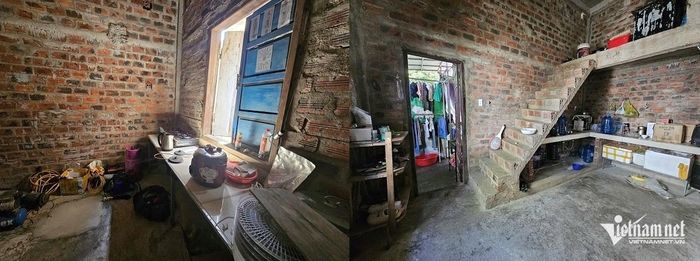 Căn nhà dang dở, không có gì đáng giá của gia đình chị Huyên. Ảnh: Hải Sâm