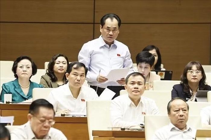 Bộ trưởng Bộ Nông nghiệp và Môi trường Trịnh Việt Hùng phát biểu giải trình, làm rõ một số vấn đề đại biểu Quốc hội nêu. Ảnh: Doãn Tấn/TTXVN