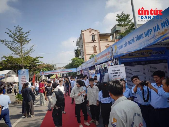 Các trường cao đẳng, trung cấp giới thiệu về các ngành học, kết hợp với doanh nghiệp.