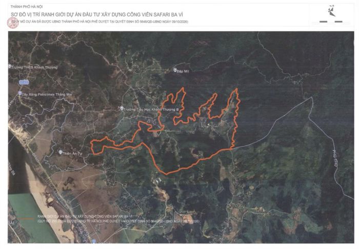 Sơ đồ vị trí ranh giới dự án Safari Ba Vì.