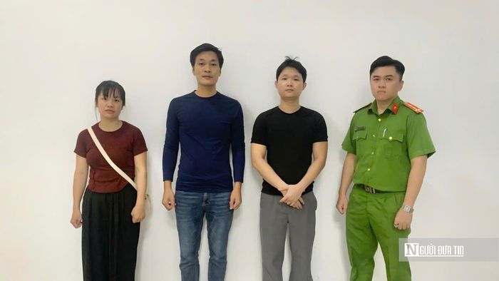 Các đối tượng Đinh Thị Hiền Mỹ, Cao Việt Bắc và Nguyễn Anh Tuấn (từ trái qua phải). 