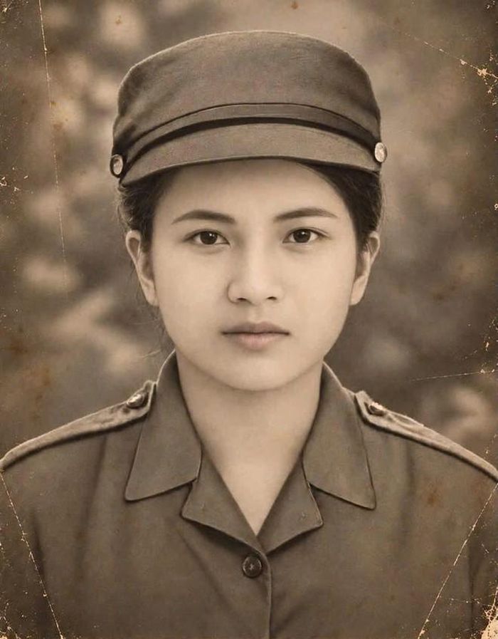 Hai bức ảnh phục dựng của Liệt sĩ Nguyễn Thị Tâm và liệt sĩ Cao Ngọc Hoà.
