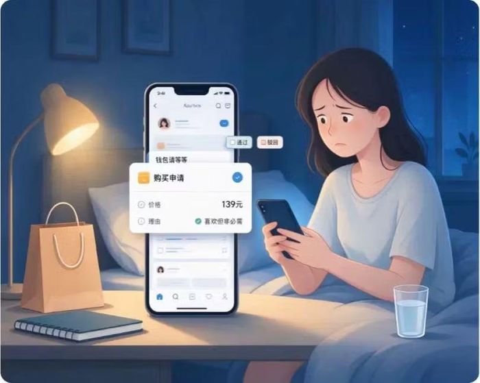 Xin ý kiến cộng đồng mạng quyết định mua sắm đang là trào lưu của giới trẻ để kìm hãm "nghiện mua sắm". Ảnh: 36Kr.