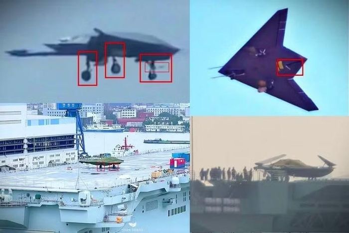 Hình ảnh GJ-21 trên tàu Type 076 Tứ Xuyên và đang bay. Ảnh: UDN.