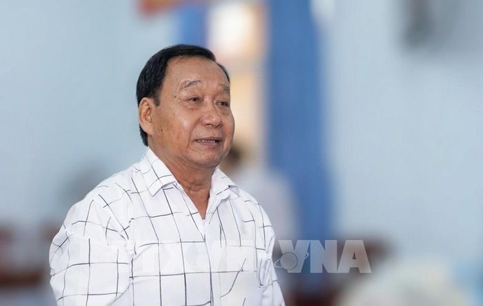Cử tri Nguyễn Văn Mỹ (70 tuổi, ấp Khởi Hà, xã Cầu Khởi, tỉnh Tây Ninh) góp ý nhiều vấn đề phát triển kinh tế - xã hội. Ảnh: Thanh Tân - TTXVN