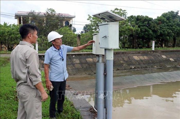 Trạm khai thác công trình thủy lợi Trung Trang ứng dụng công nghệ vào sản xuất. Ảnh: Hoàng Ngọc/TTXVN