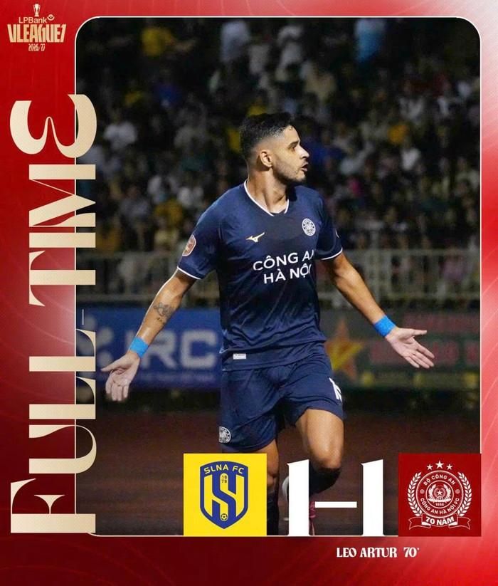CAHN đã không thể giành trọn 3 điểm trên sân Vinh khi bị SLNA cầm hòa 1-1. Ảnh: CLB CAHN