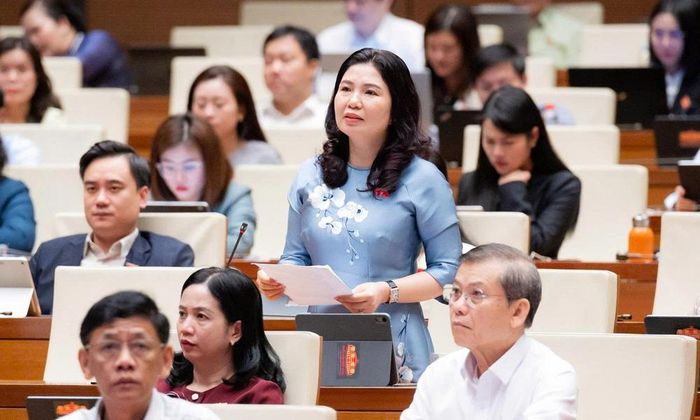 Đồng chí Trần Thị Vân phát biểu thảo luận.