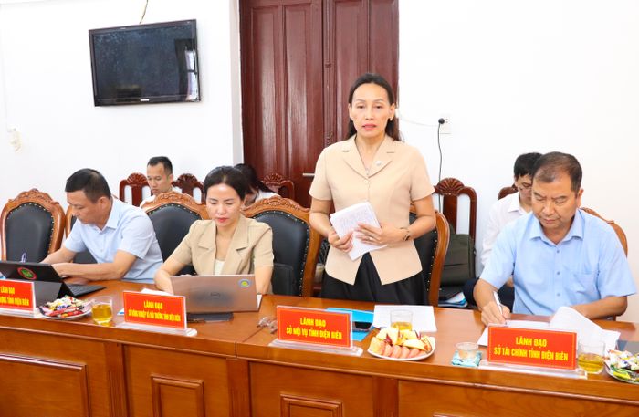 Lãnh đạo Sở Nội vụ phát biểu tại buổi làm việc.