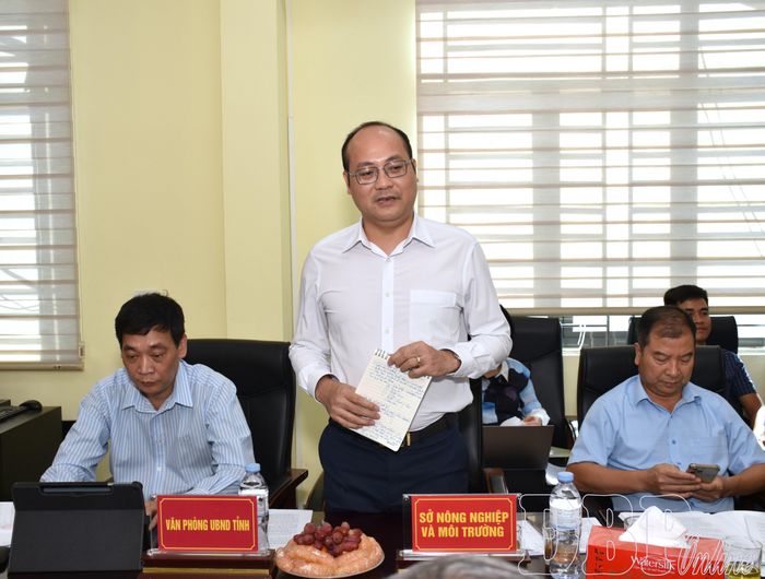 Lãnh đạo Sở Nông nghiệp và Môi trường tham gia ý kiến tại buổi làm việc.