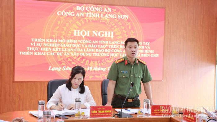 Đại tá Vũ Thanh Tùng, Ủy viên Ban Thường vụ Tỉnh ủy, Giám đốc Công an tỉnh kết luận hội nghị