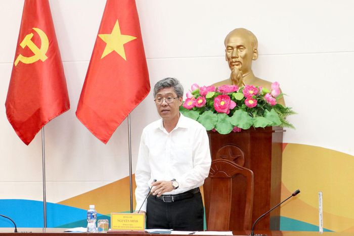 Đồng chí Nguyễn Minh, Tỉnh ủy viên, Phó Chủ tịch UBND tỉnh Lâm Đồng phát biểu chỉ đạo tại buổi làm việc