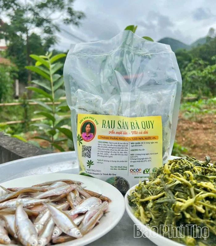 Sản phẩm “Rau sắn, cá thính bà Quy” được công nhận đạt OCOP 3 sao.