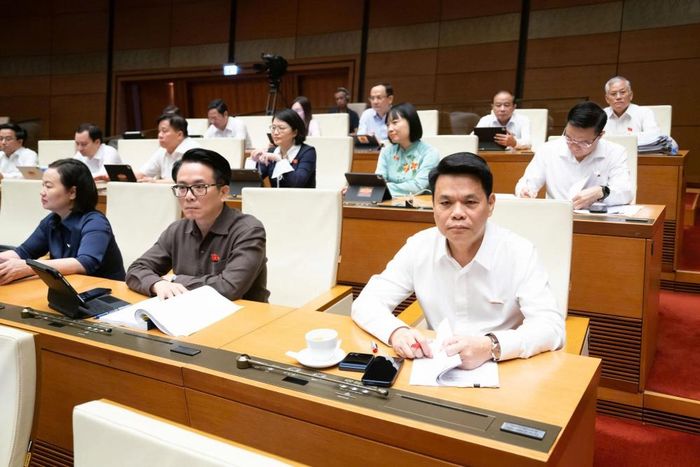 Đại biểu Đoàn ĐBQH Thành phố Hải Phòng tham gia phiên họp.