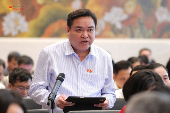 ĐBQH Hoàng Văn Tuyên (TP. Hải Phòng) phát biểu. Ảnh: Hồ Long