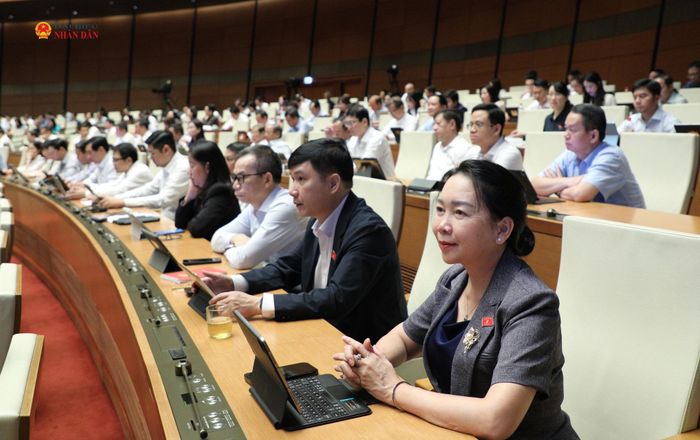 Các ĐBQH tham dự thảo luận hội trường sáng 31/10. Ảnh: Khánh Duy