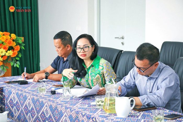 Vụ trưởng Vụ Tổng hợp Lương Thị Thu Hà phát biểu tại cuộc làm việc. Ảnh: Đắc Trường