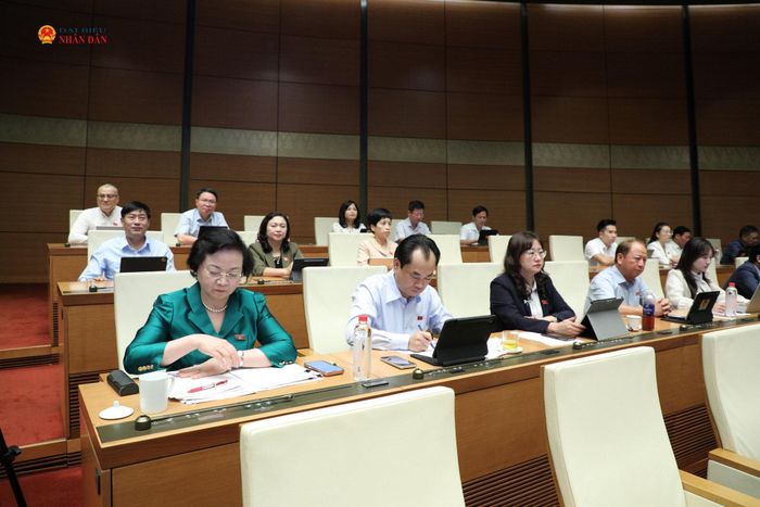 Các ĐBQH dự phiên thảo luận tại Hội trường. Ảnh: Khánh Duy