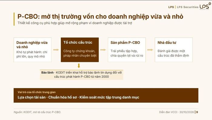 Mô hình P-CBO (Primary Collateralized Bond Obligation) được ông Sung trình bày. Ảnh: BTC