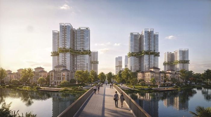Phối cảnh Khu đô thị đa mục tiêu Bắc Thăng Long Urban City. Ảnh: Cổng TTĐT Chính phủ
