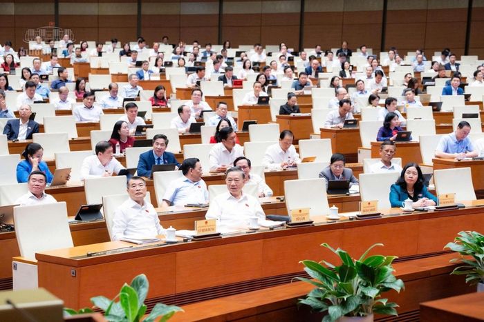 Lãnh đạo Đảng nhà nước tham dự phiên họp (Ảnh: Quochoi.vn)