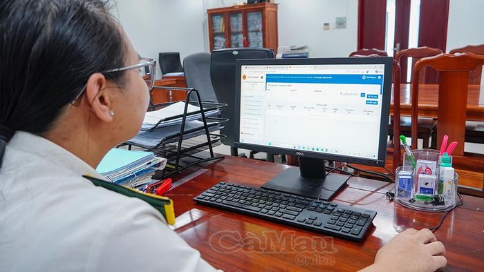 Công chức thuế rà soát thông tin doanh nghiệp, phục vụ công tác làm sạch dữ liệu mã số thuế.