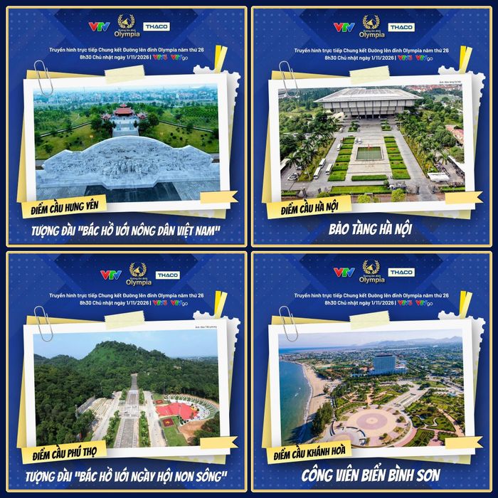 4 điểm cầu, nơi hàng nghìn cổ động viên cổ vũ bốn nhà leo núi.