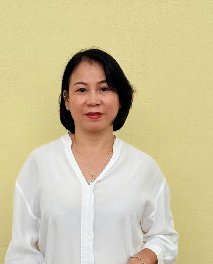 Chị Đặng Hoa Thúy (46 tuổi), cư dân tòa HH4B, chung cư HH Linh Đàm, phường Hoàng Liệt. Ảnh: PV