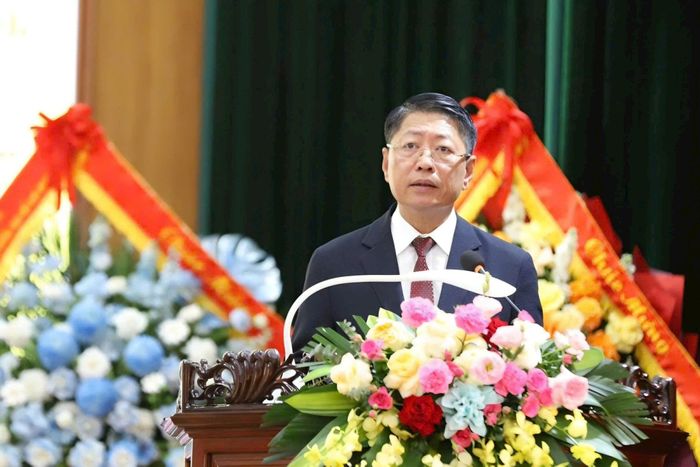 Ông Trần Song Tùng, Phó Chủ tịch UBND tỉnh Ninh Bình phát biểu tại buổi lễ. Ảnh: PV