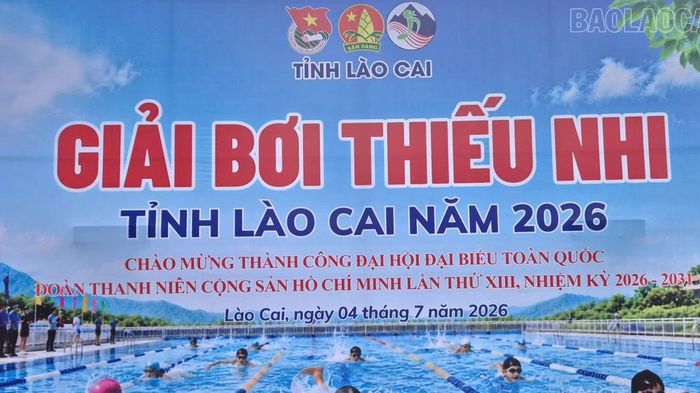 S&ocirc;i nổi Giải Bơi Thiếu nhi tỉnh L&agrave;o Cai năm 2026