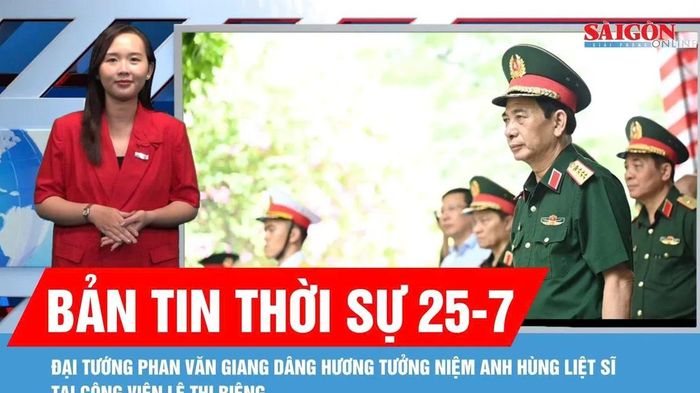 Bản tin thời sự 25-7: Đại tướng Phan Văn Giang d&acirc;ng hương tưởng niệm Anh h&ugrave;ng liệt sĩ tại C&ocirc;ng vi&ecirc;n L&ecirc; Thị Ri&ecirc;ng