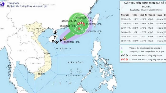 Bão số 5 giữ nguyên cường độ, di chuyển nhanh ở vùng biển Tây Bắc Biển Đông